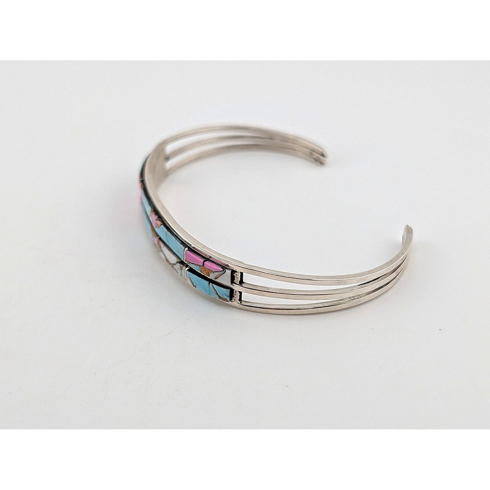Navajo Sterling Silver Cuff Bracelet Cotton Candy Native American Jewelry 6.5 ** - Picture 6 of 10